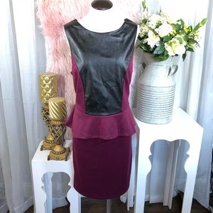 WOMENS pencil dress with faux leather size Med